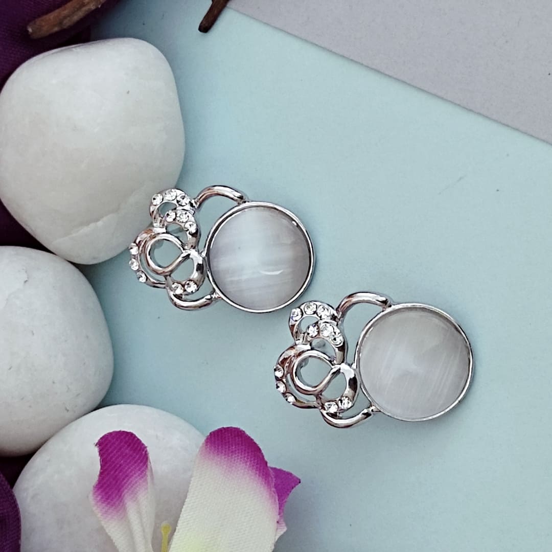 Arunima Silver Stud Earrings