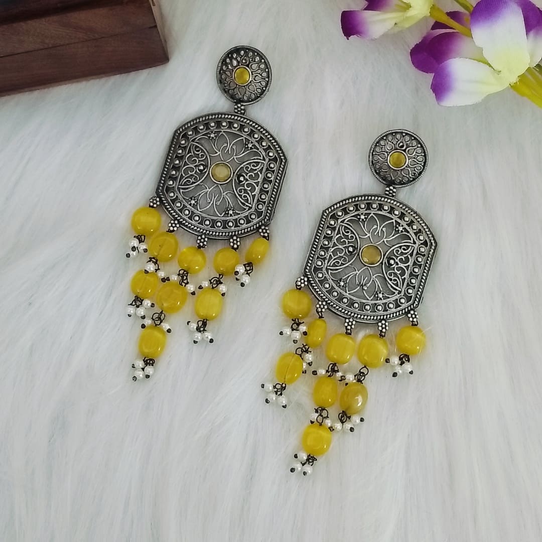 Yellow Brass Earrings