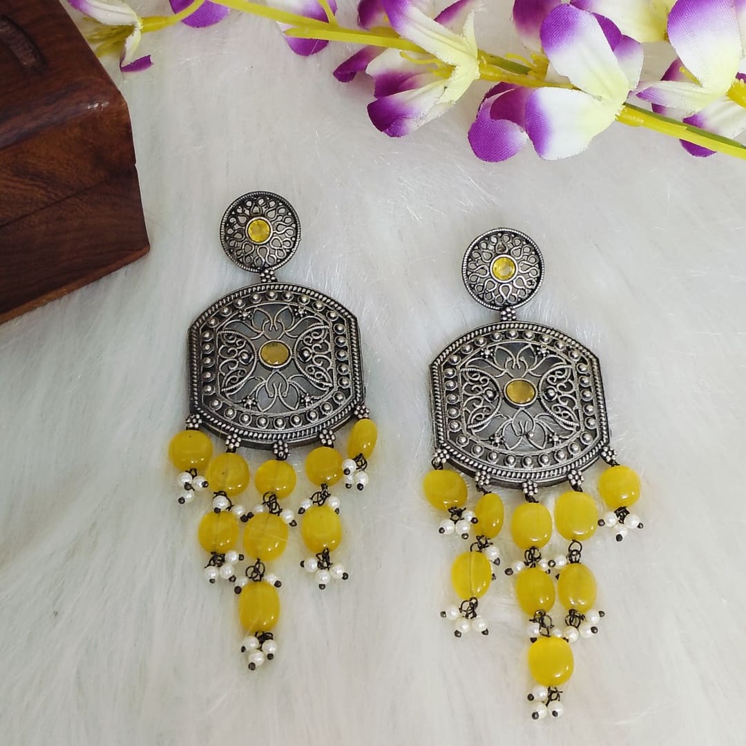 Yellow Brass Earrings