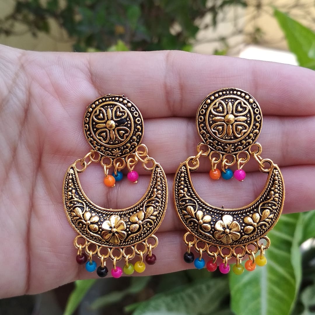 Gold Chandbali Earrings