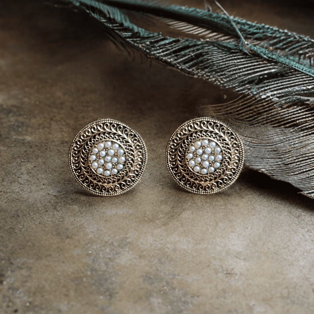 Orca Golden Stud Earrings