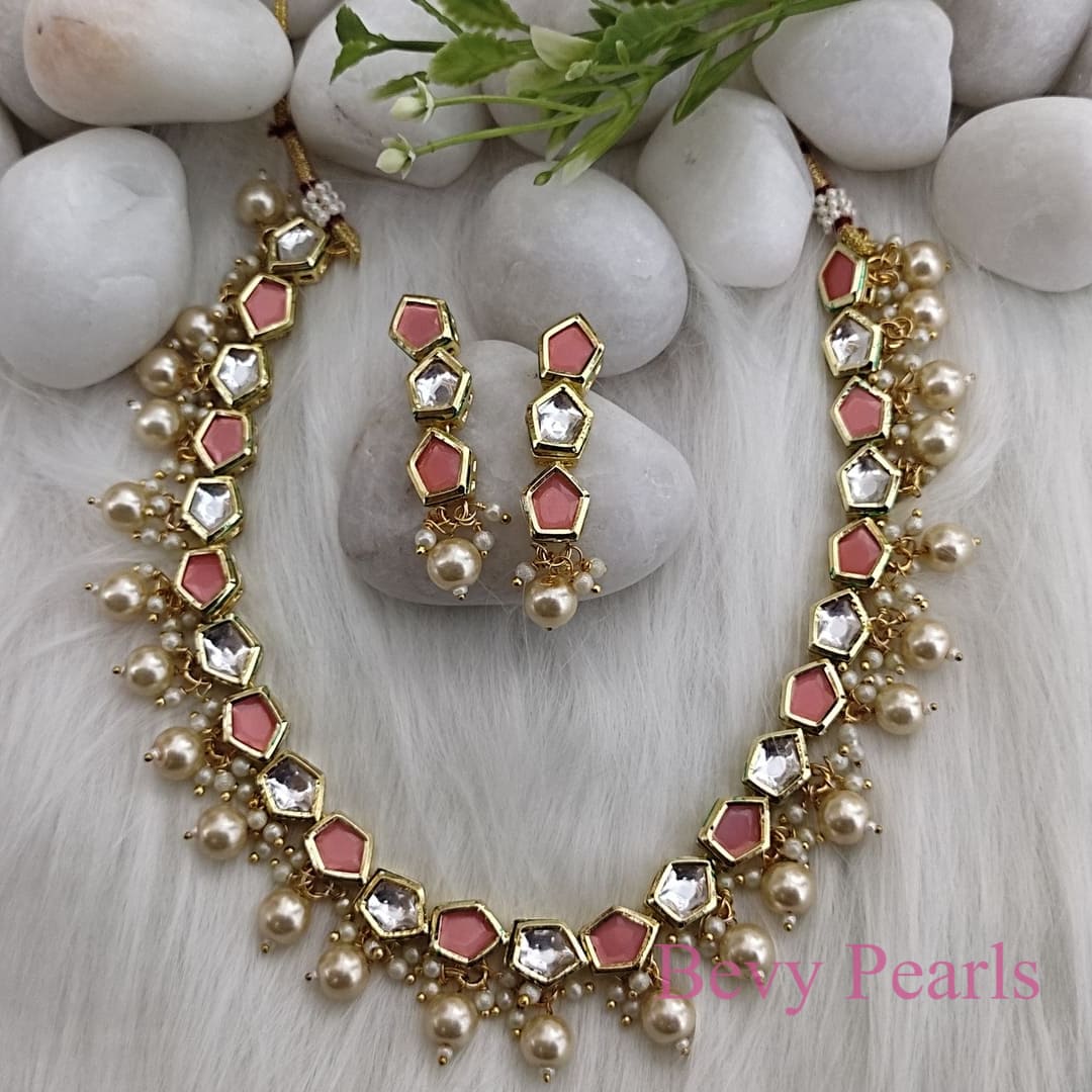 Pranshi Pink Kundan Necklace