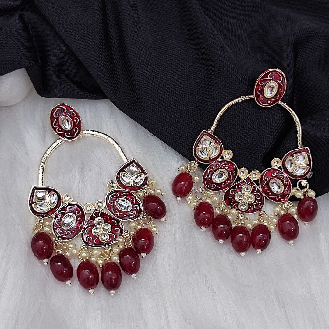 Poorvi Maroon Chandbali