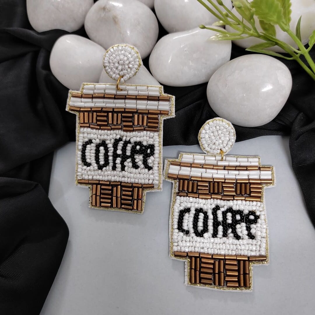 Coffee Glass Earrings