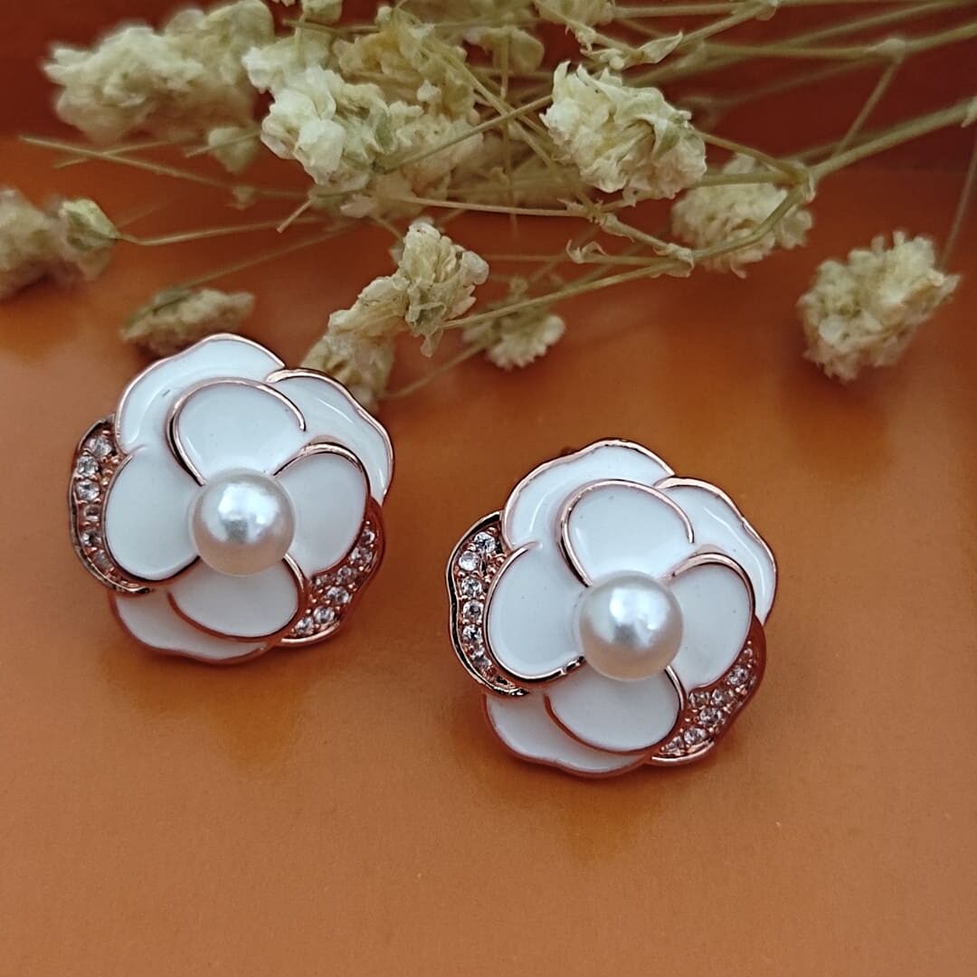 Aleena White Anti Tarnish Earrings
