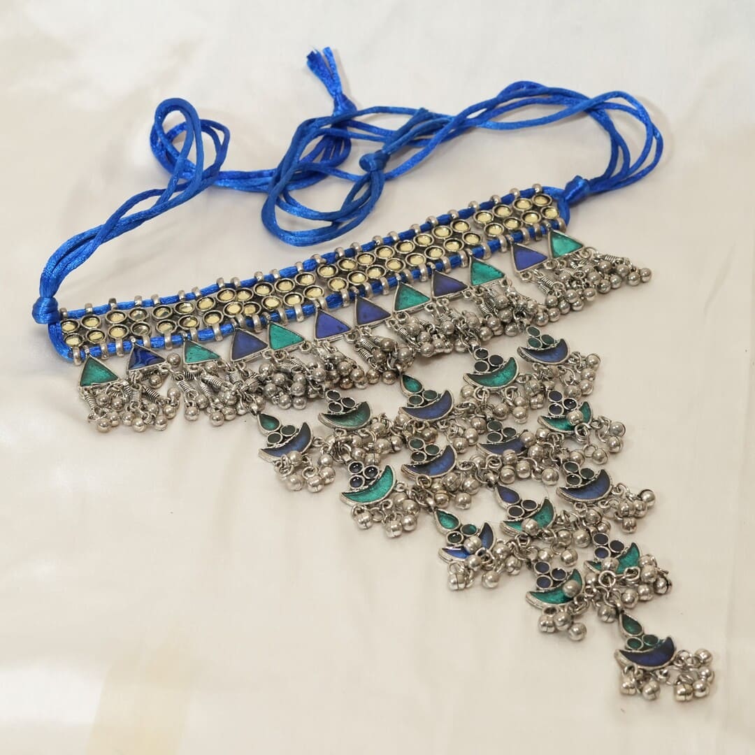 Anita Blue Afghani Choker