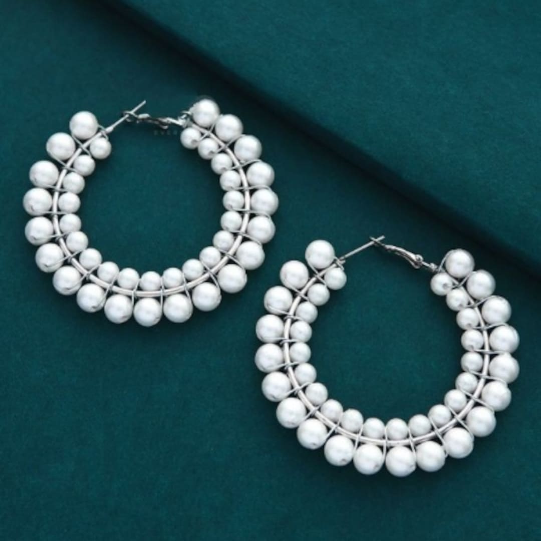 Double Pearl Hoops