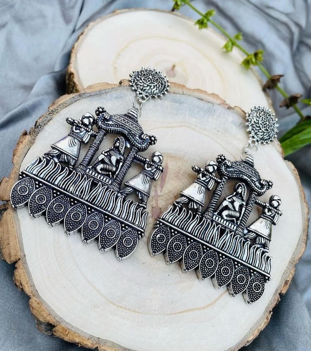 Divine Doli Oxidised Earrings – Folk Heritage Edition