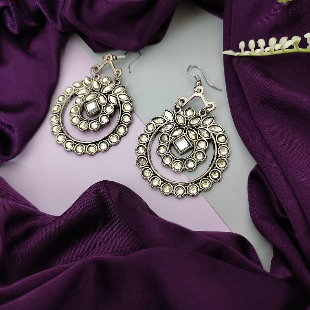Kundan Fish Hook Earrings