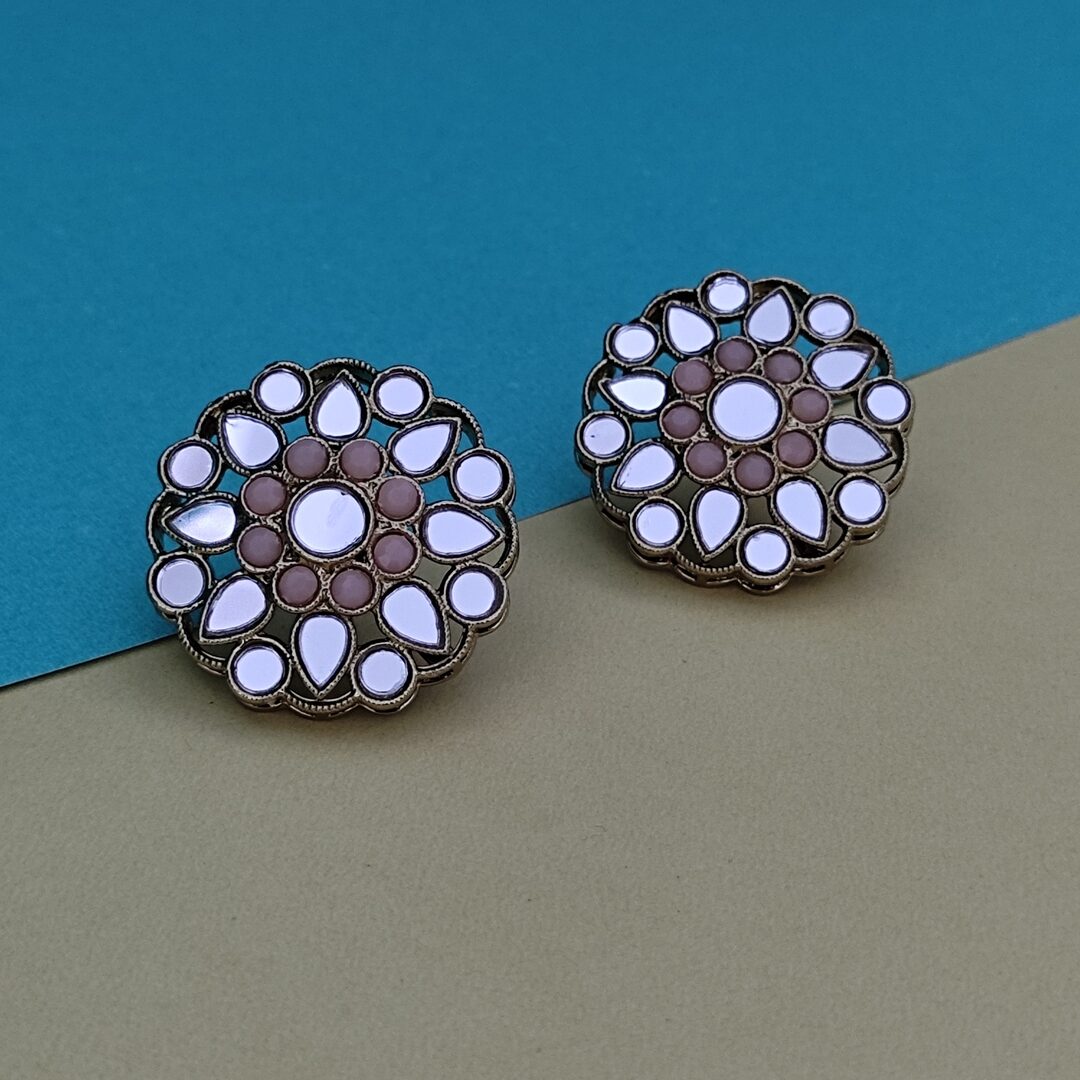 Yadavi Mirror Stud Earrings
