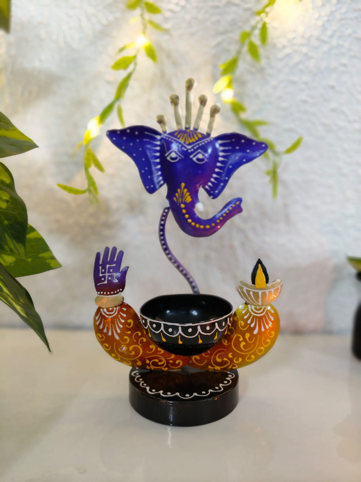 Mini Ganesha On Tealight Stand in 5 Colors