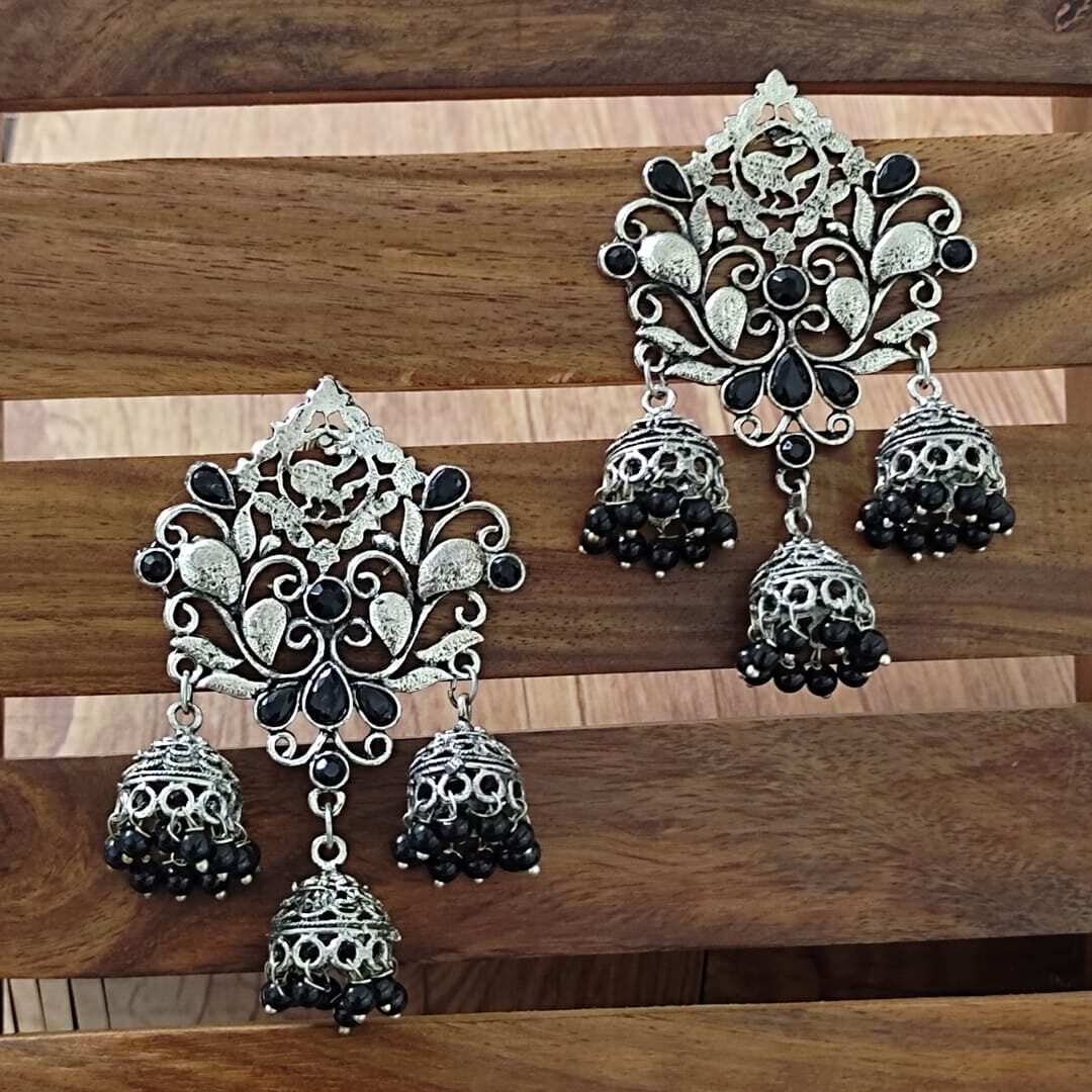 Urvashi Bold Peacock Jhumka Earrings