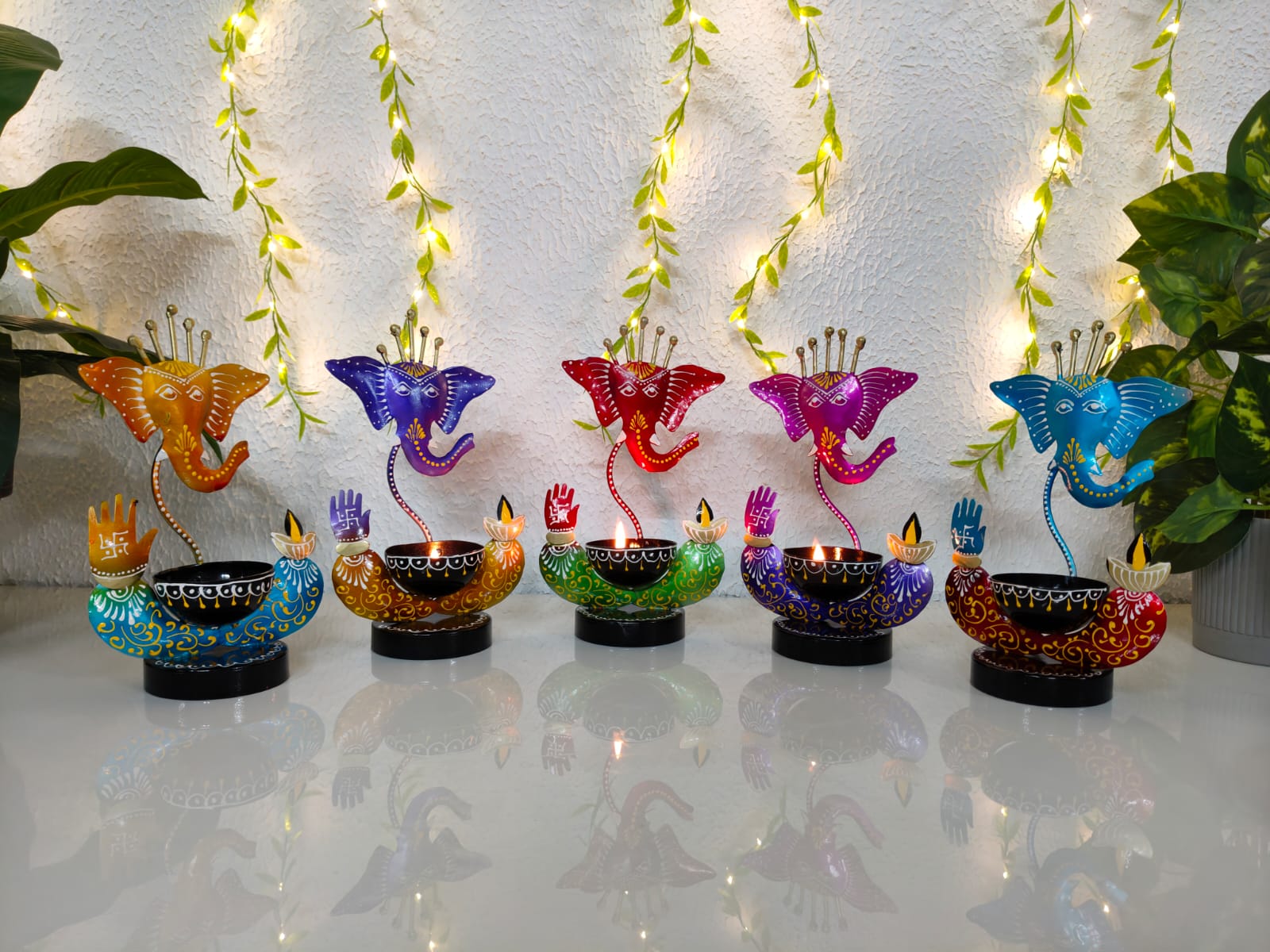 Mini Ganesha On Tealight Stand in 5 Colors