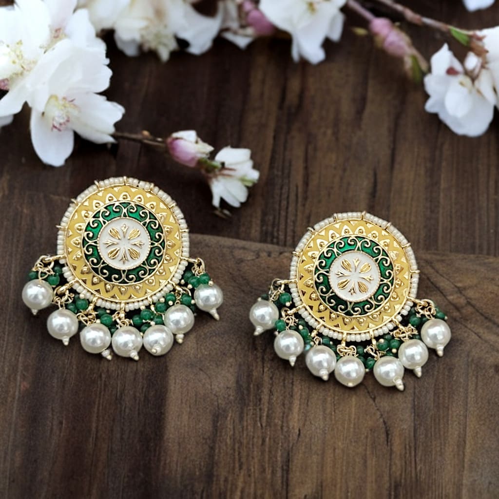 Garima Two Color Pearl Drop Earrings