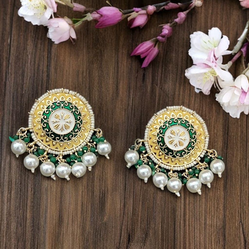 Garima Two Color Pearl Drop Earrings