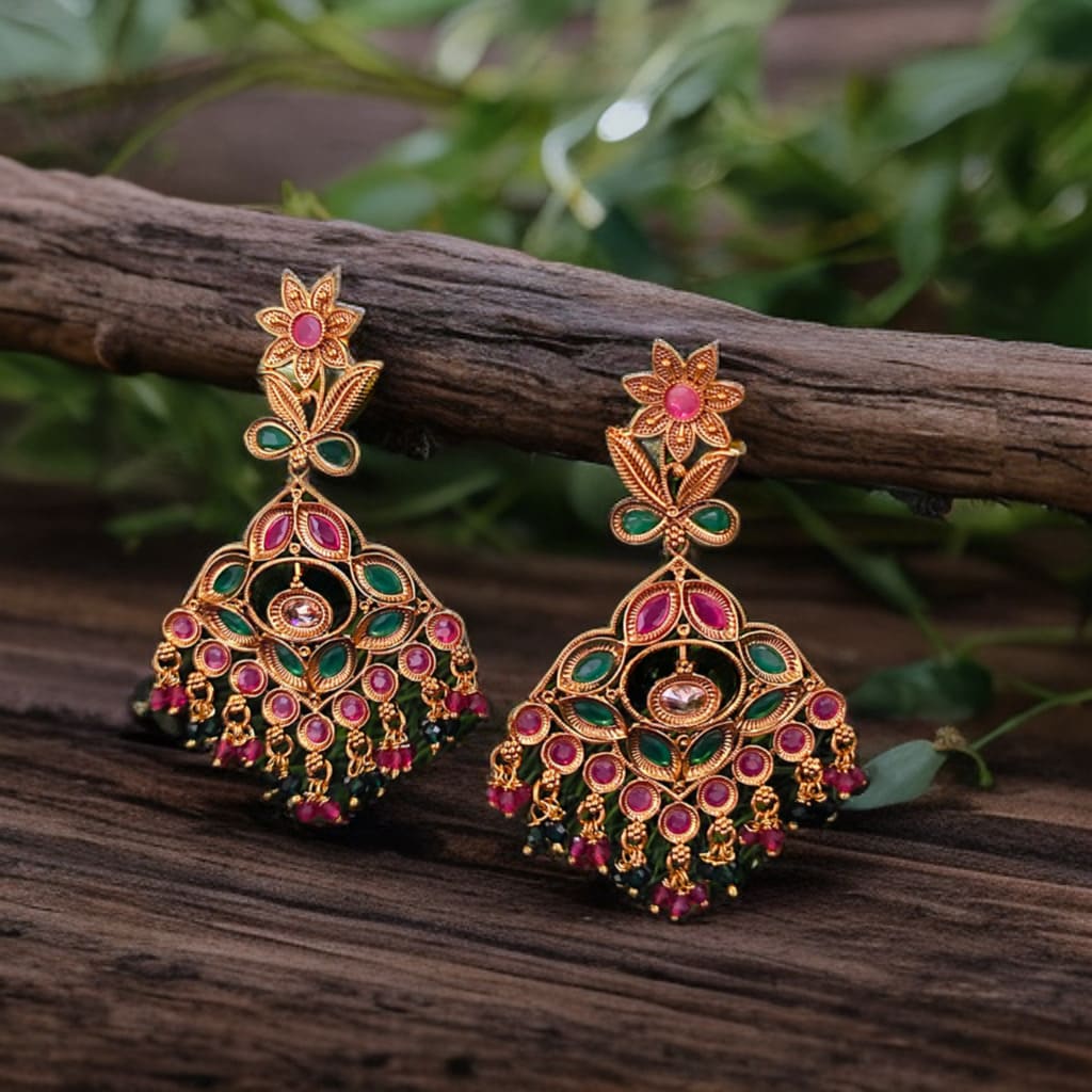 Gold Plated Kemp flower Earrings