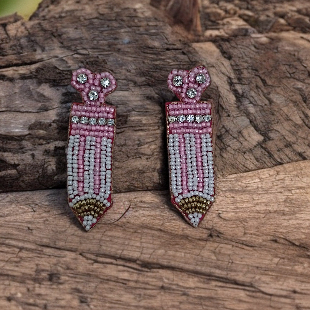 Pencil Beaded Earrings