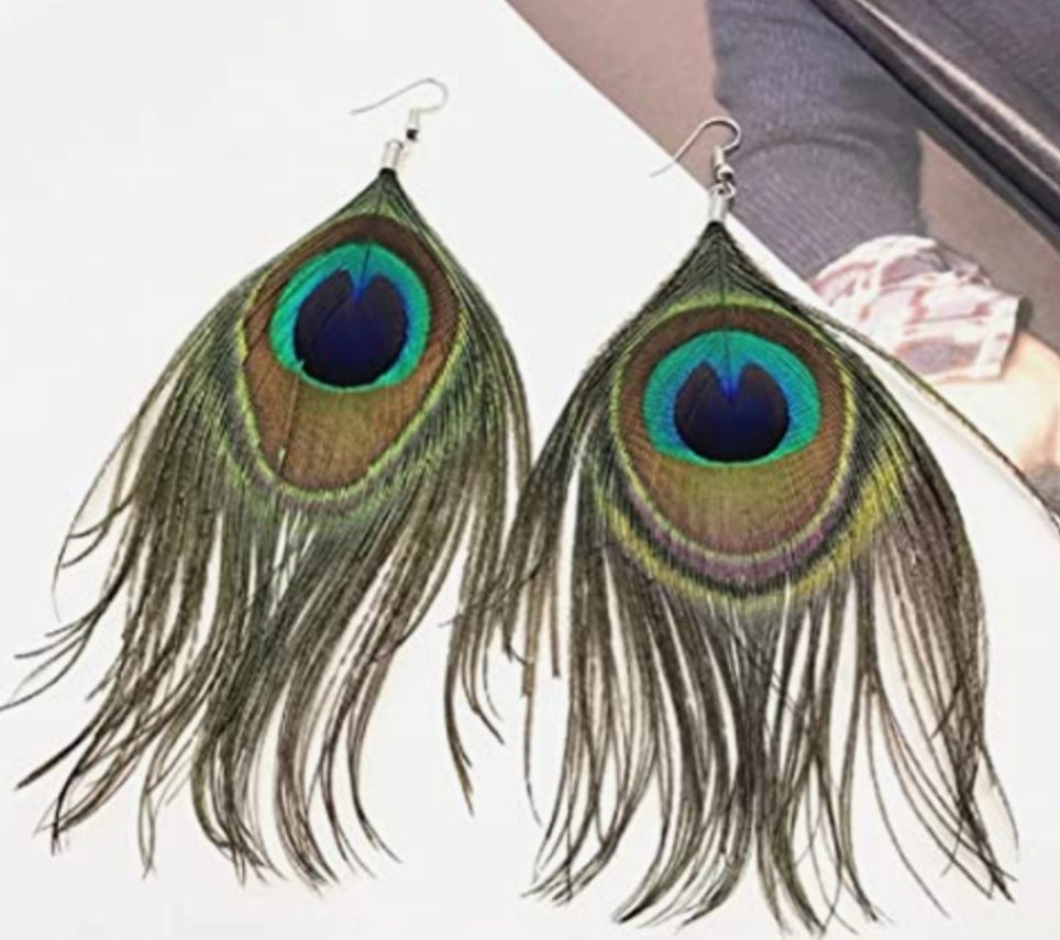 Peacock Feather Earrings