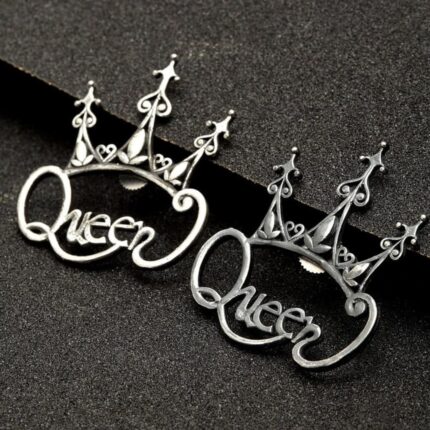 Oxidized Silver Queen Stud Earrings