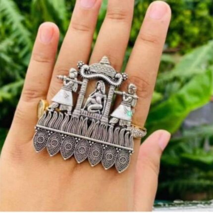 Oxidised Silver Doli Ring - Cocktail Ring