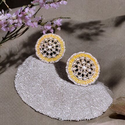 Yasmin Meenakari kundan Studs